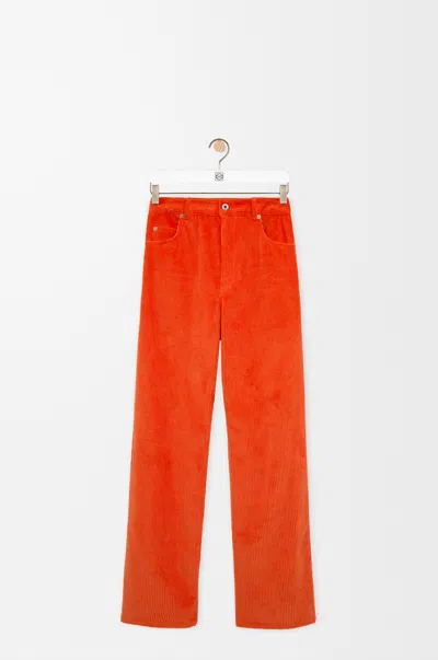 Loewe Trousers In Cotton Corduroy Size:34 For Woman In Orange