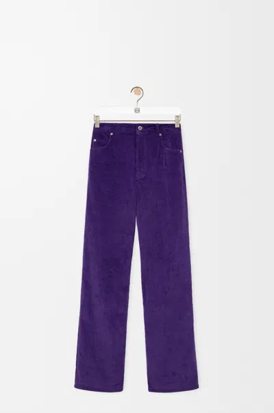 Loewe Trousers In Cotton Corduroy Size:34 For Woman In Purple