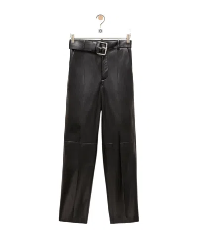 Loewe Trousers In Nappa Lambskin In Black