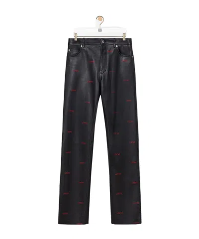 Loewe Trousers In Nappa Lambskin In Black