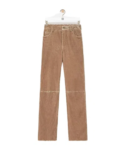 Loewe Trousers In Nappa Lambskin In Neutral