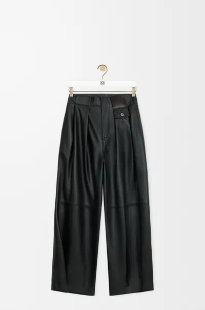 Loewe Trousers In Nappa Lambskin Size:40 For Woman In Black