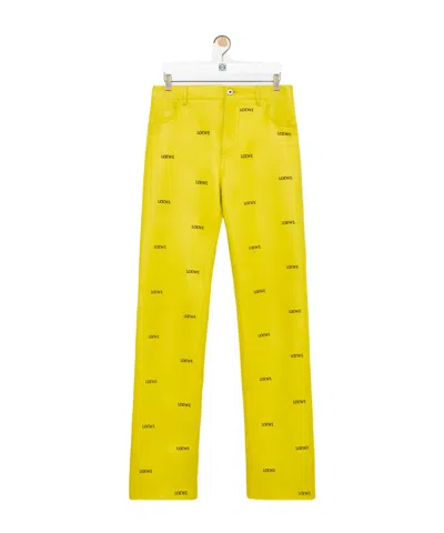 Loewe Trousers In Nappa Lambskin In Yellow