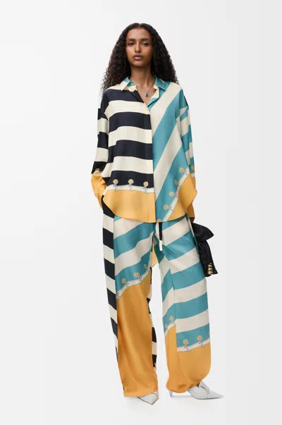 Loewe Pantalon En Soie Taille: Xs Pour Femme In Multi