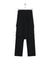 Loewe Womens Black Drop-crotch Woven Trousers In Black