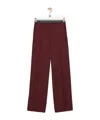 Loewe Trousers In Wool In Burgundy