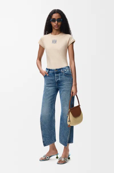 Loewe Small Fit T-shirt In Cotton Size:l For Woman In Blue