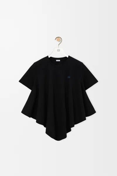 Loewe Asymmetric-hem Logo-detail T-shirt In Black