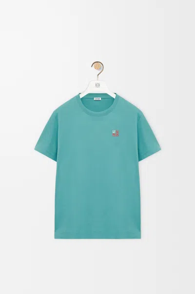 Loewe Slim-fit Logo-embroidered Cotton-jersey T-shirt In Blue