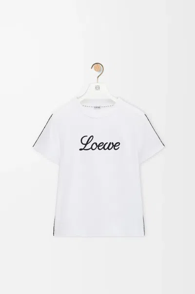 Loewe Embroidered Cotton-jersey T-shirt In White