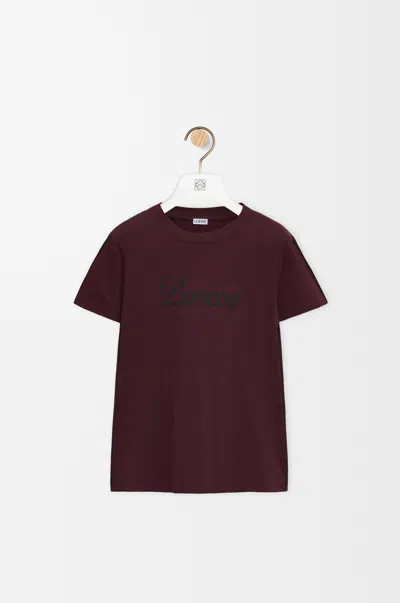 Loewe Embroidered Cotton-jersey T-shirt In Purple