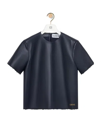 Loewe T-shirt In Nappa Lambskin In Blue