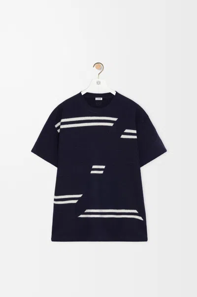 Loewe Oversized Fit T-shirt In Wool In Blue