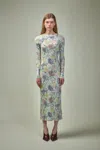 Loewe Women Morning Glory Print Cotton And Silk Multicolor Dress In Mixed