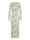 Loewe Women Morning Glory Print Cotton And Silk Multicolor Dress In Multicolour