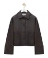 Loewe Turn-up Jacket In Nappa Lambskin In Brown