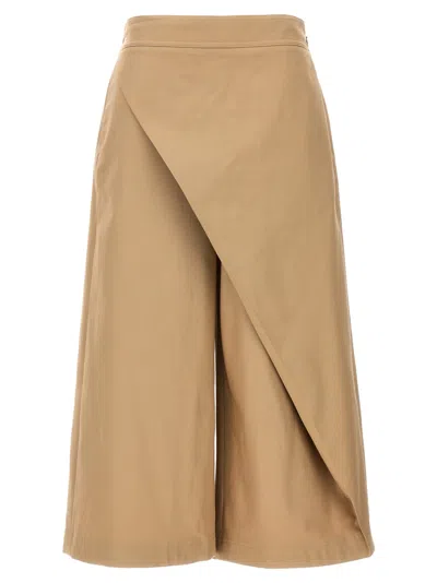 Loewe Turned-up Cropped Pants In Beige