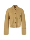 Loewe Long Sleeve Leather Jacket In Brown