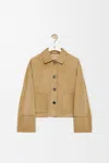 Loewe Long Sleeve Leather Jacket In Brown