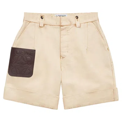 Pre-owned Loewe Turn-up Shorts 'beige' | Tan | Men's Size 52 In Brown