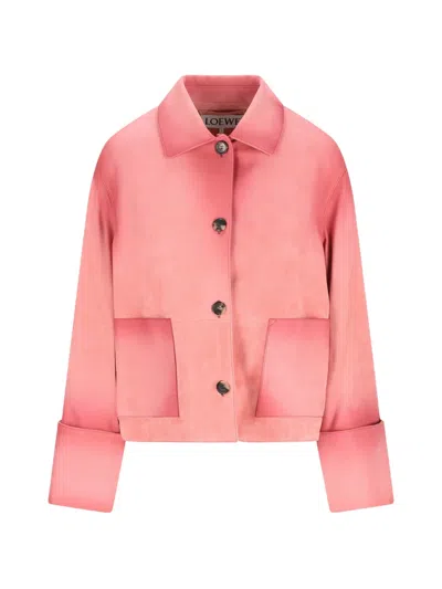 Loewe Lambskin Turn-up Jacket In Pink