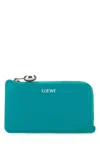 LOEWE TURQUOISE LEATHER CARD HOLDER