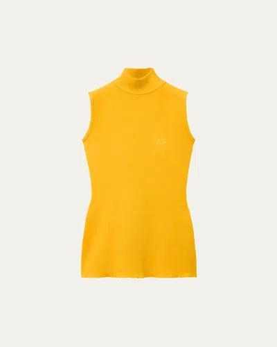 Loewe Turtleneck Sleeveless Knit Sweater In Yellow
