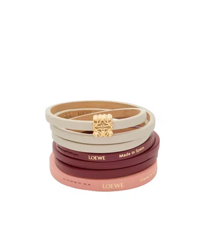 Loewe Twist Double Bracelet In Calfskin In Multi