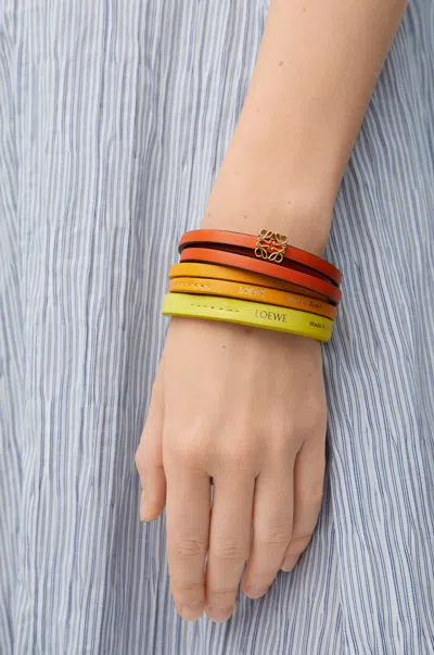 Loewe Twist Double Bracelet In Leather Skin Size:m For Woman In Multi