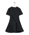 Loewe Mini Dress In Luxurious Polyester-silk Blend In Black