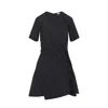 Loewe Mini Dress In Luxurious Polyester-silk Blend In Black