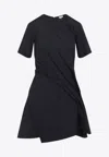 Loewe Mini Dress In Luxurious Polyester-silk Blend In Black
