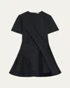 Loewe Mini Dress In Luxurious Polyester-silk Blend In Black