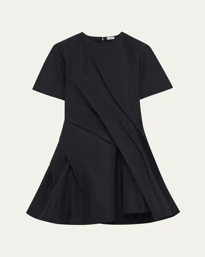 Loewe Twisted Short-sleeve Mini Dress In Black