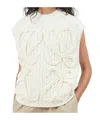 Loewe Wool Vest With Anagram Embroidered In Knitted In White