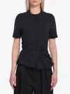 Loewe Short-sleeve Draped Twisted T-shirt In Black