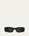 Loewe Two-tone Acetate Inset Oval Sunglasses In Black