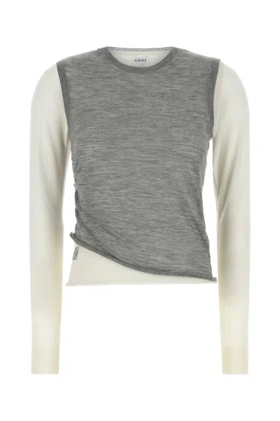 Loewe Cashmere Sweater Featuring Asymmetric Detail In Multi