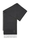 Loewe Two-tone Fringed Scarf In Gray