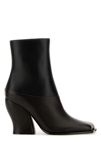 Loewe Two-tone Leather Onda Ankle Boots In Multicoloured