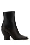 Loewe Leather Western Booties With Covered Heel 10cm In Black