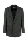 Loewe Two-tone Wool Blend Tailored Jacket In Gray