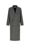Loewe Two-tone Wool Blend Coat In Gray