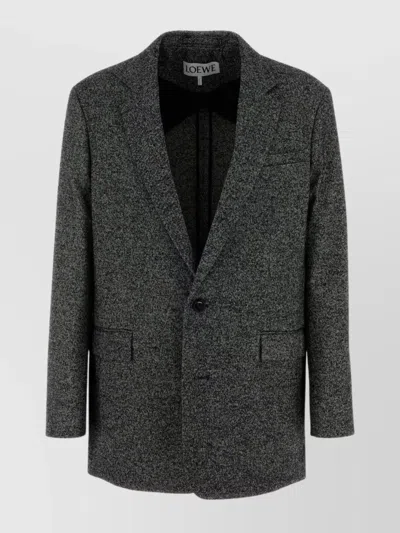 LOEWE TWO-TONE WOOL BLEND TAILORED JACKET