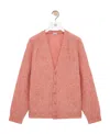 Loewe Two-tone Wool Cardigan In Pink