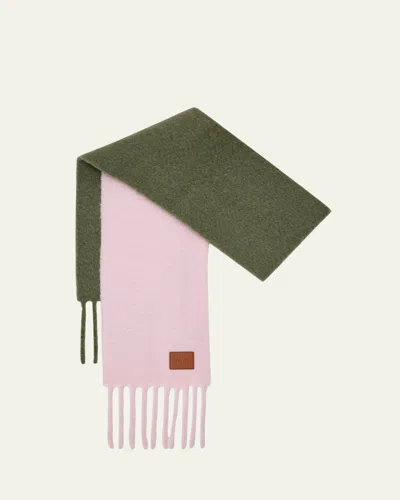 Loewe Two-tone Alpaca And Wool Blend Scarf In Pattern