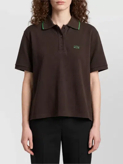 Loewe Two-tone Cotton Relaxed-fit Polo Shirt In Blue