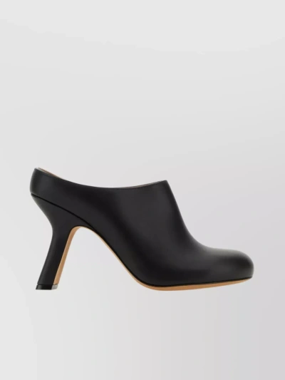 Loewe Unique Terra Leather Mules With Block Heel In White