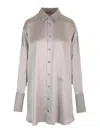 Loewe Unstructured Silk Shirtdress Dresses Grey In Gray