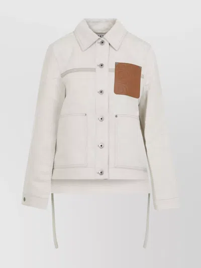 Loewe Utility Jacket With Chest Pocket And Cuffs In White